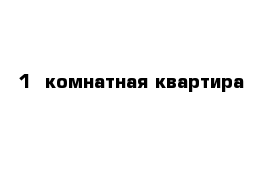 1 -комнатная квартира